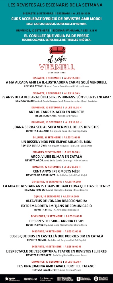 Cartell de la programació de l'APPEC a La Setmana